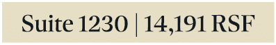 Suite 1230 | 14,191 RSF